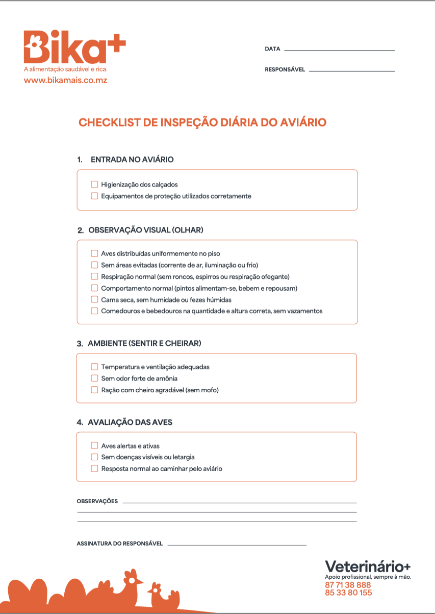 Checklist de Inspeção de Aviário